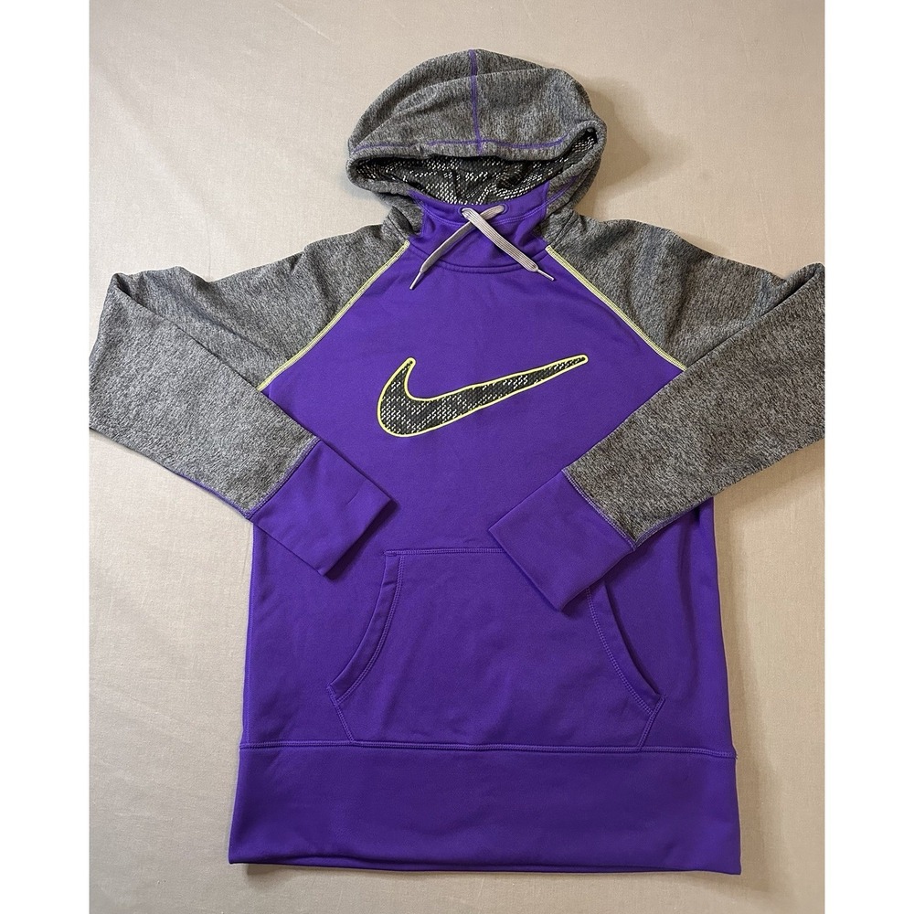Nike Therma Fit Womens Hoodie Size M. Sweatshirt Purple Gray
